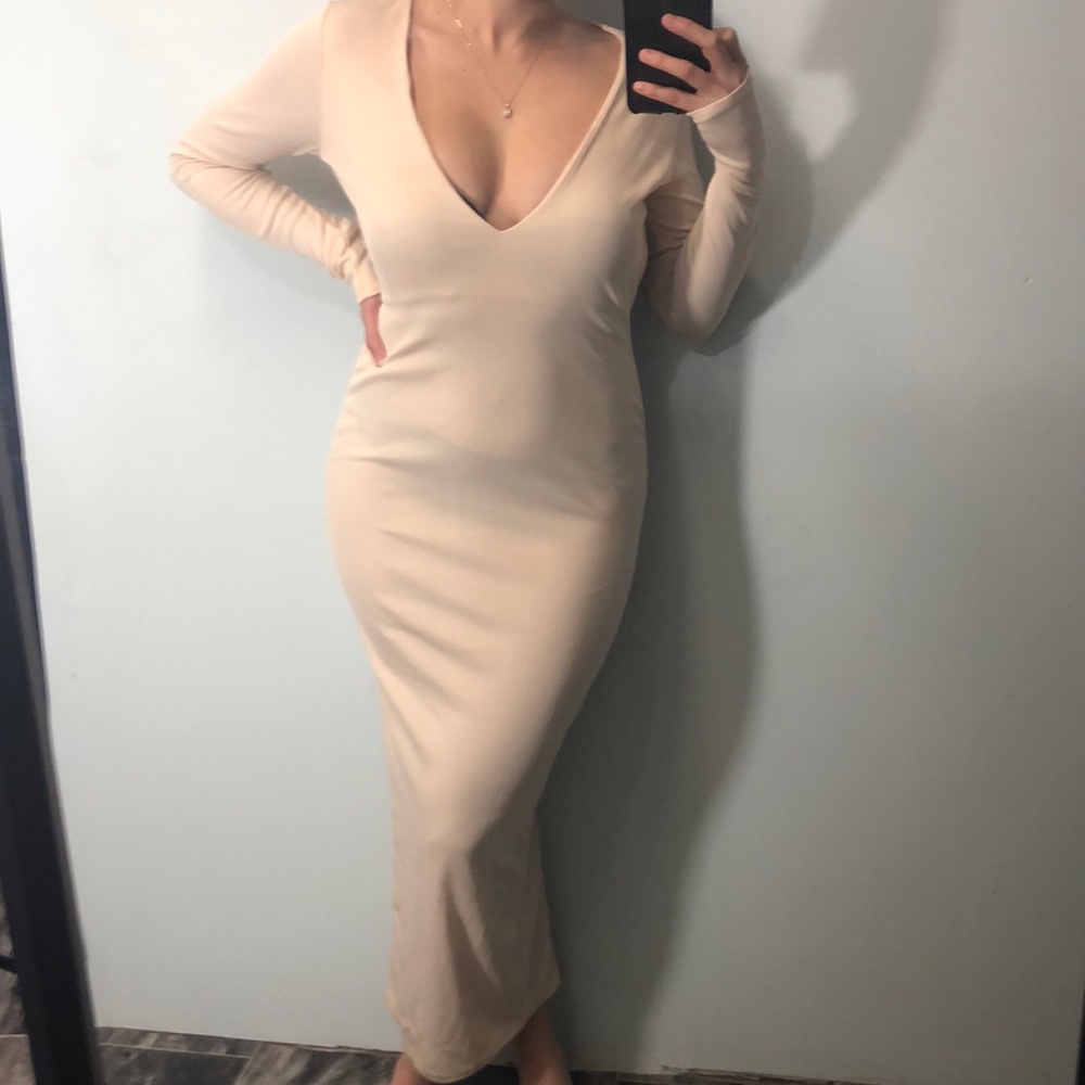 Brand new MissGuided - nude maxi open back dress